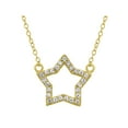 thumbnail image 1 of Forever New CZ 18kt Gold over Sterling Silver Open Star Necklace, 18", 1 of 1
