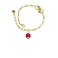 thumbnail image 2 of Delight Jewelry 12mm Scarlett Red Roller Spinner with Silvertone Lining Glass Spinner Gold-tone Paw Infinity Link Chain Bracelet, 6"+2" Extender, 2 of 3