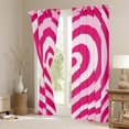thumbnail image 3 of Manfei Romantic Love Heart Black Out Curtains, Pink Stripes Abstract Curtains Pack of 2 (42x63 Each), Kawaii Cute Cartoon Bedroom Curtains, Curtains and Drapes Decor, 3 of 6