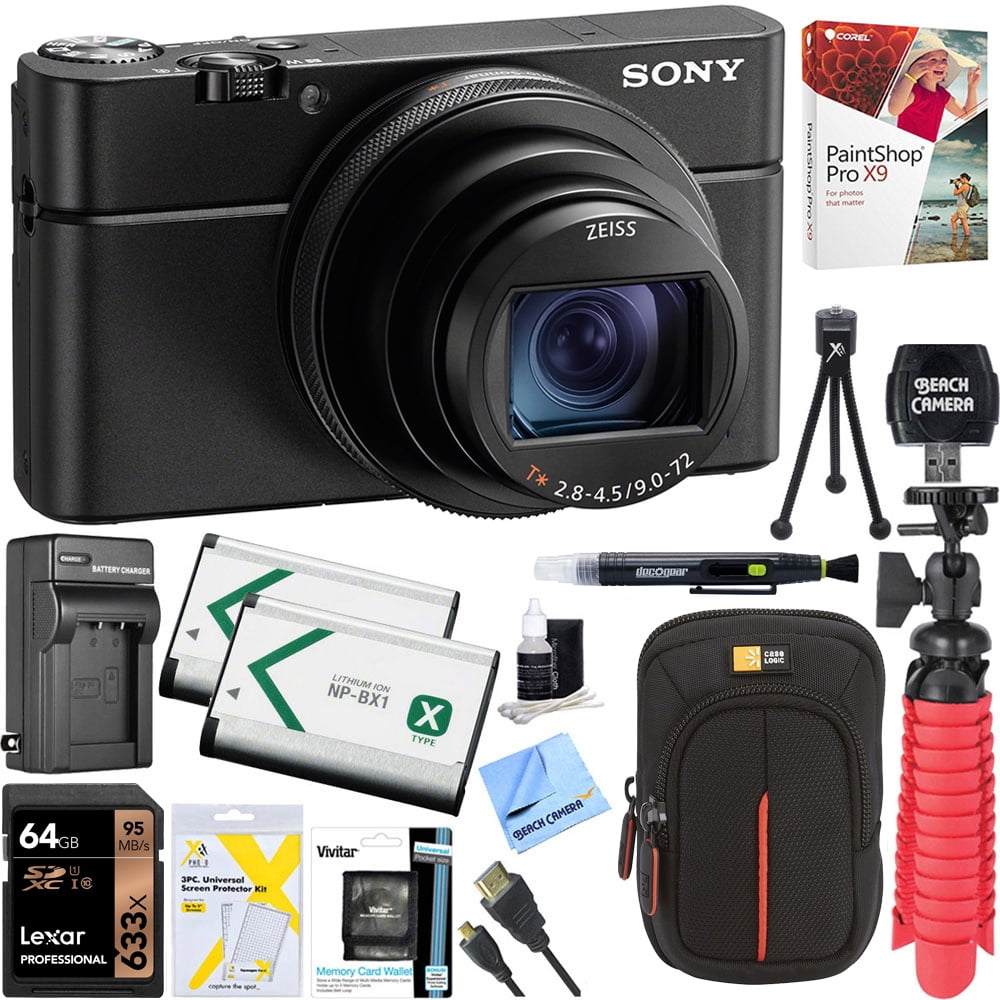 Sony DSC-RX100M6 RX100 VI Cyber-shot Digital Camera 20.1 MP with 24-200mm  Zoom Lens + Lexar 64GB SDHC/SDXC UHS-I Card + Dual Battery Kit + Accessory  