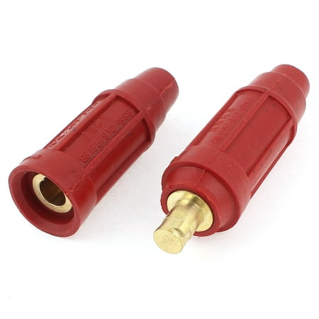 

Unique Bargains DKL-50 200-315A 35mm2 Welding Cable Quick Fitting Soldering M-F Connector Red