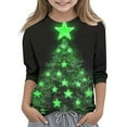 thumbnail image 2 of ITSAME Boys Girls 3/4 Sleeve Shirt, Fashion Casual Xmas Graphic Crewneck Spring Fall Christmas Holiday Tops Multicolor 7T, 2 of 7