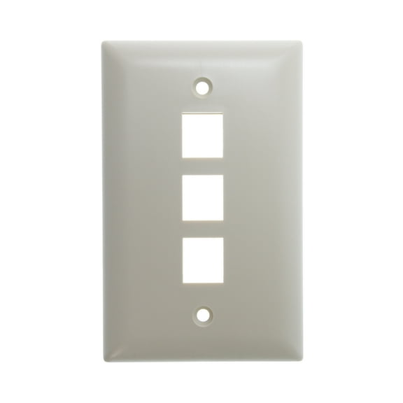 On-Q WP3403IV 1Gang, 3Port Wall Plate, Ivory