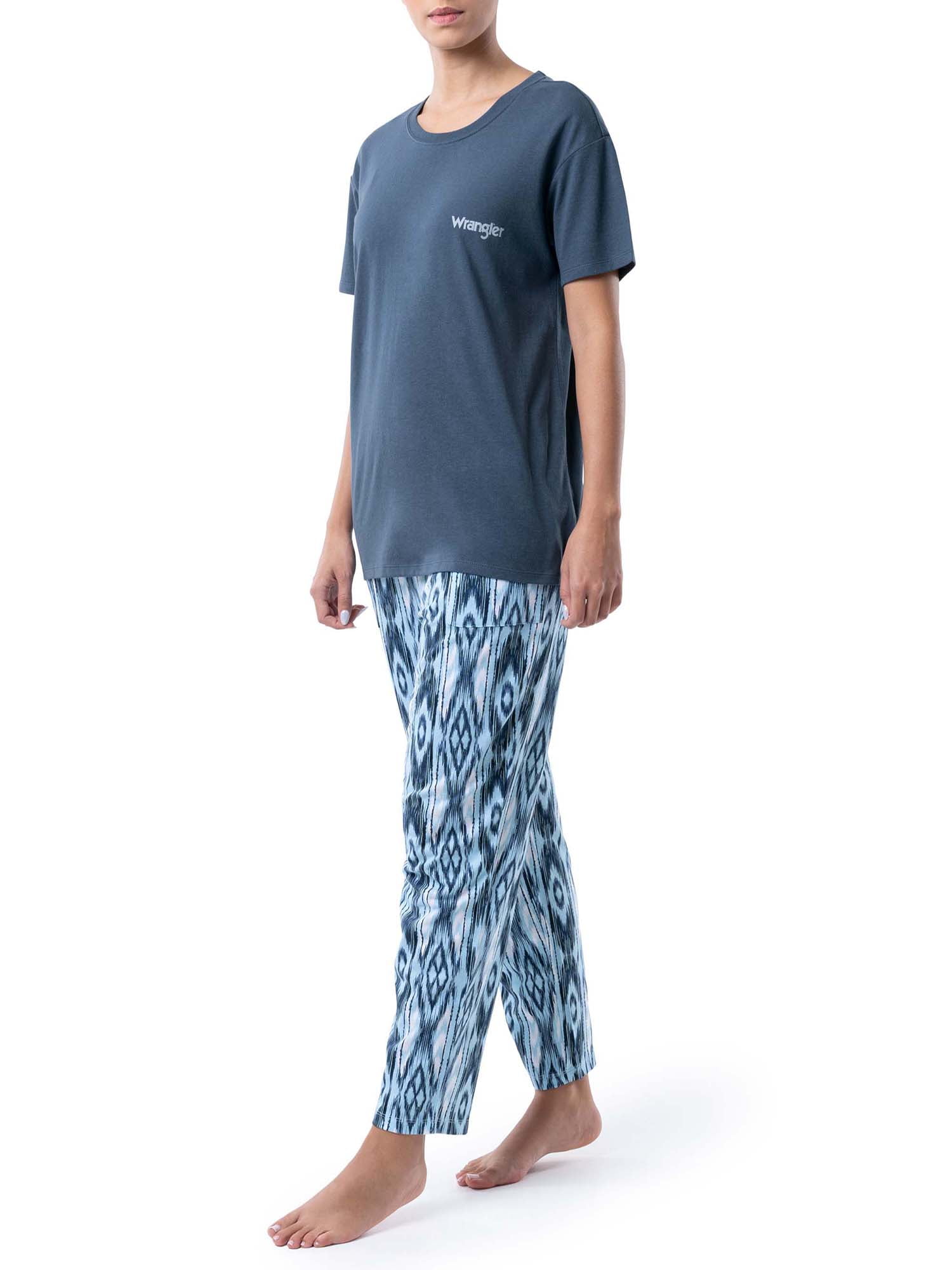Wrangler Women's Short Sleeve Cotton Blend Pajama Set, Sizes S-4X