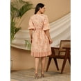 thumbnail image 4 of Juniper Peach Floral Printed Pure Cotton Short Dress, 4 of 5