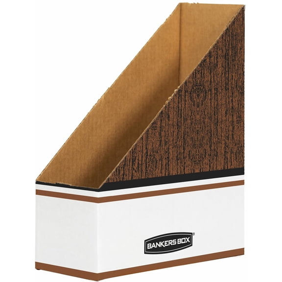 Bankers Box Corrugated Cardboard Letter Size File Organizer, Wood Grain, 12 Count