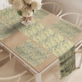 thumbnail image 2 of Ambesonne Yellow and Green Table Runner & Placemats, Retro Daisies, Placemat 4 pcs + Runner 12"x72", Army Green and Yellow, 2 of 2