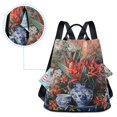 thumbnail image 5 of FORMRS Women's Travel Backpack Purse Anti-Theft Hidden Pockets Casual Shoulder Bag, Red Vibrant Flowers, 5 of 7