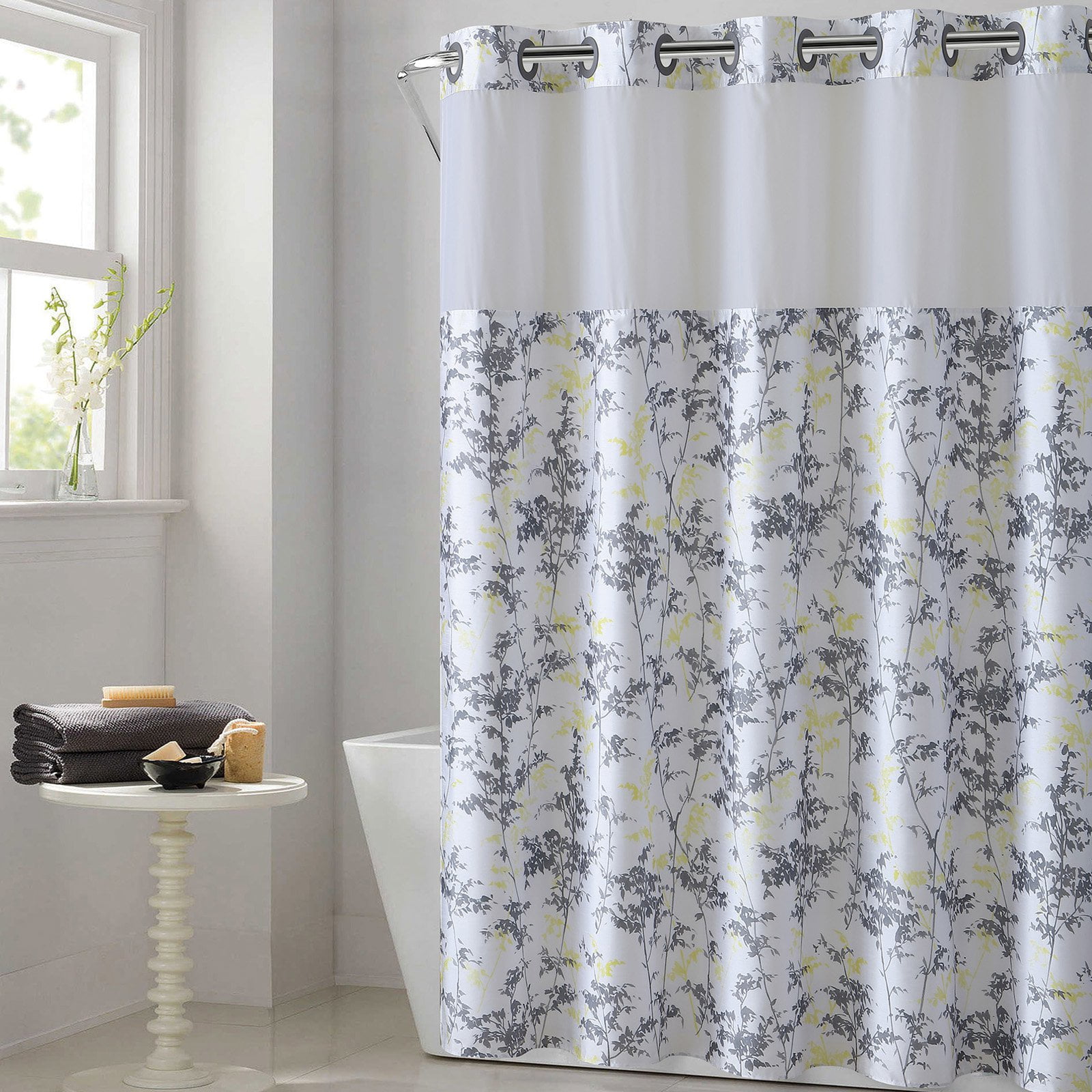 Hookless® Floral Leaves Shower Curtain