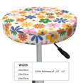 thumbnail image 3 of Cauagu Groovy Daisy Flowers Print Round Stool Covers,Seat Cushion for Round Bar Stool Chair Seat Cover for Bar Round Chair Fits for 12/13/14in Bar Stool Cushion, 3 of 7