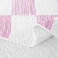 thumbnail image 5 of Manfei Vintage Grid Bed Spread Queen,Modern Checkered Queen Coverlet Set,Pink White,3-Piece,1 Quilt and 2 Pillowcases, 5 of 7