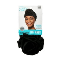 KISS Colors & Care Top Knot Pre-Tied Hair Wrap For Women, Black Turban