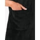 thumbnail image 5 of Inspire Chic Bata de baño para mujer, toalla de ducha, con tirantes, sin mangas, con botones y bolsillos, spa, XS, negra, 5 of 6