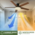 thumbnail image 5 of Uforic 52" Flush Mount Ceiling Fans with Light and Remote Control,5 Blades Outdoor Ceiling Fan - Brown, 5 of 10