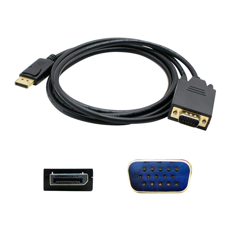 5PK 3ft DisplayPort Male to VGA Male Black Cables For