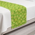 thumbnail image 2 of Kiwi Bed Runner, Illustration of Continuous Pattern with Exotic Fruit Slices, Decorative Accent Bedding Scarf for Hotels Homes and Guestrooms, Twin, Lime Green Pastel Yellow, by Ambesonne, 2 of 2