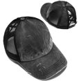 thumbnail image 2 of Casquette de Baseball en Forme de Queue de Poney Chapeau de Soleil de Camionneur Réglable en Maille à Haut Chignon, 2 of 3