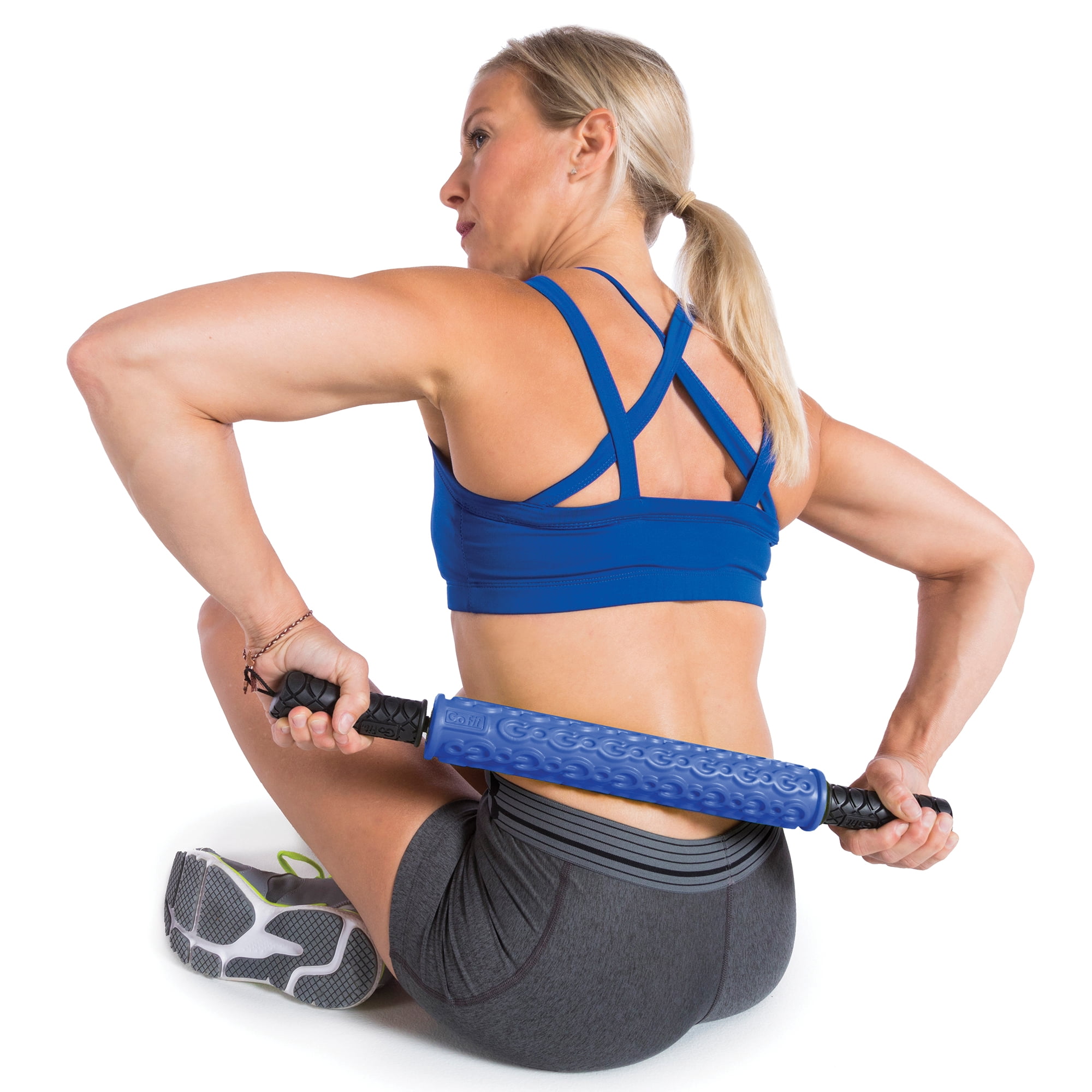 GoFit 20.5-inch Massage Bar XL Plus for Muscle Recovery with Deep Tissue Rollers