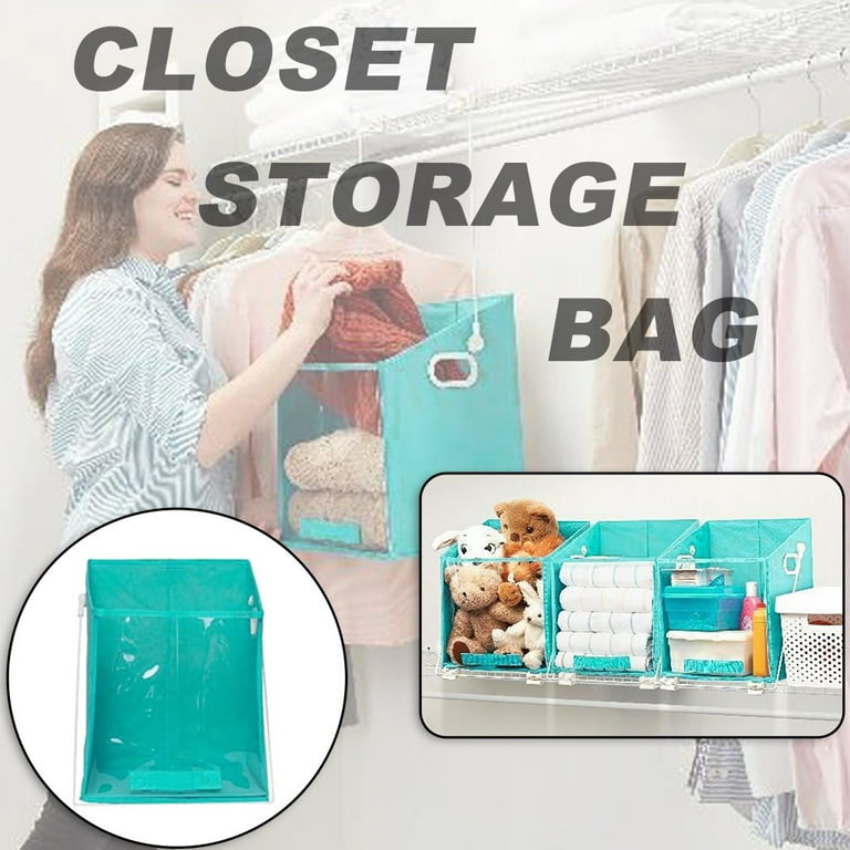 Long Flat Storage Bins with Lids Foldable Storage Closet Bag