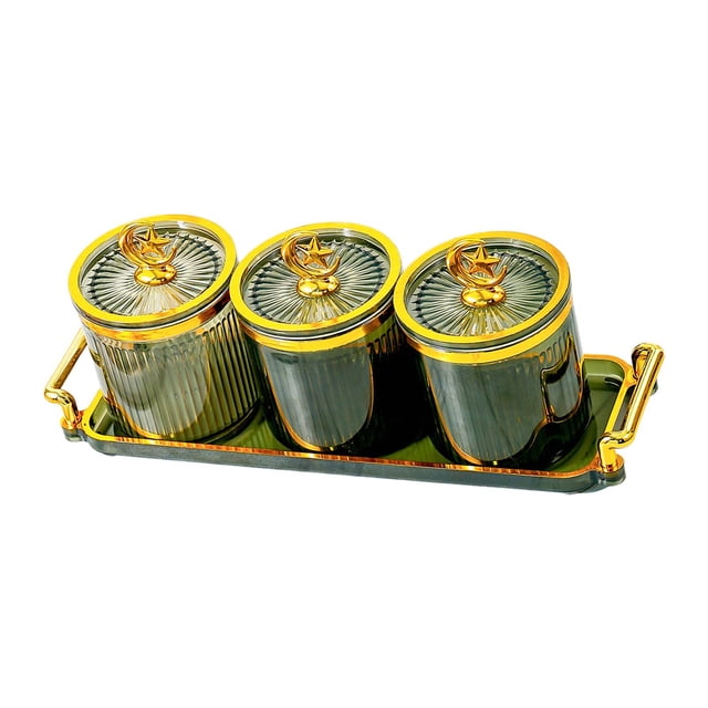 Plato para servir refrigerios de frutas secas Macarena 3 cuadrícula verde