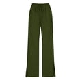 thumbnail image 4 of Womens Elastic High Waisted Palazzo Pants Casual Wide Leg Long Lounge Pants Spring Flowy Trousers with Pockets Ladies Comfy Plus Size Trendy Outfits Lightweight Cute Fashion Dressy Clothes, 4 of 6