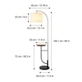 thumbnail image 4 of Teamson Home Lampadaire Port USB & Table en Bois Blanc Éclairage Moderne Blanc, 4 of 10