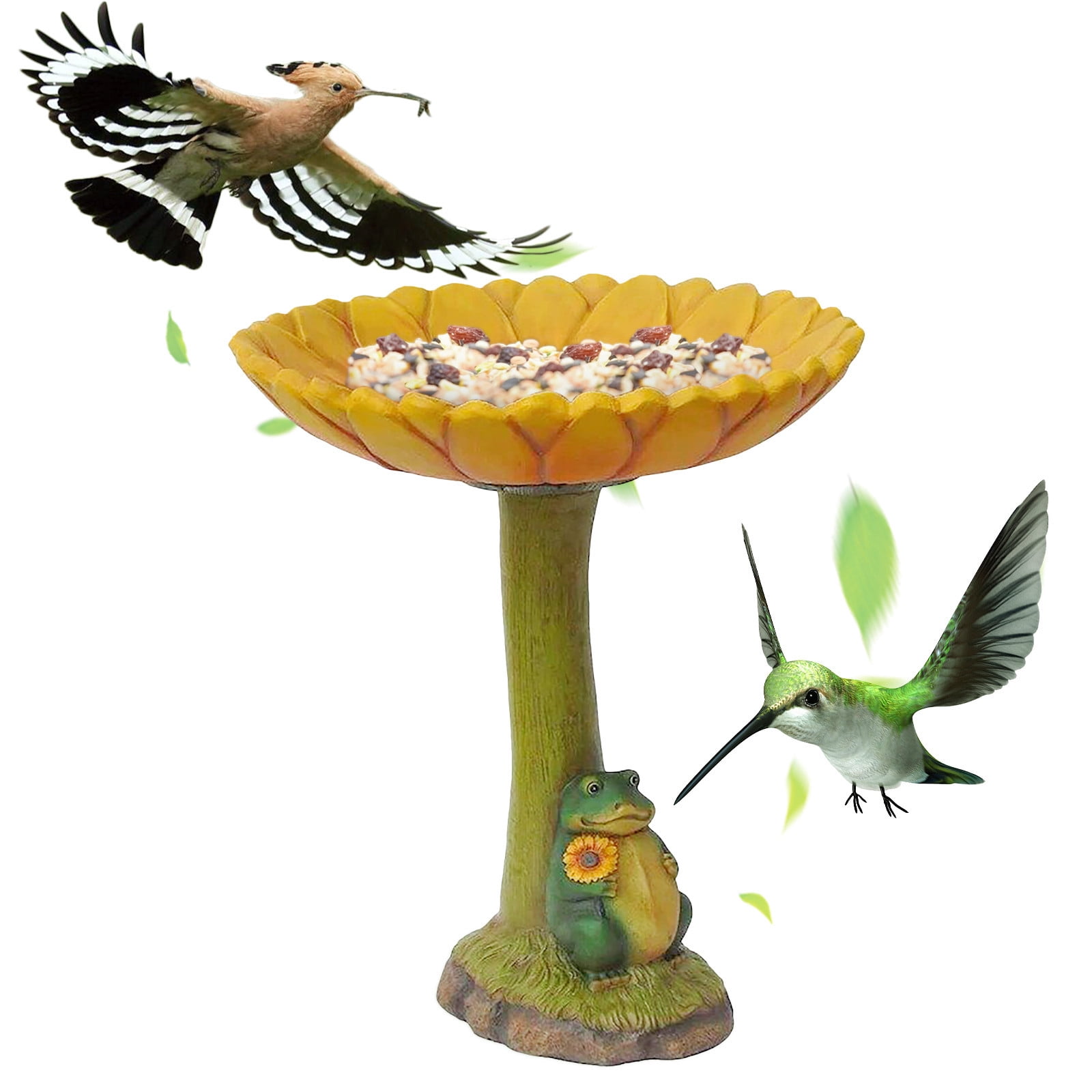 Hummingbird Feeders for Outdoors Bird Bath Feeder Standing Resin Bird Bath Bowl Tray Sunflower Garden Standing Feeder Garden For Lover