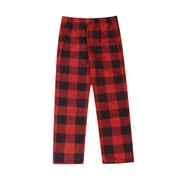 XZNGL Fashion Christmas Kids Plaid Deer Print Long Sleeve Tops+Pants Family Pjs Matching Set