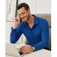 thumbnail image 5 of Youclos Men's Long Sleeve Stretch Wrinkle-Free Button Down Shirts 4-Way Stretch Formal Work Dress Shirts, 5 of 5