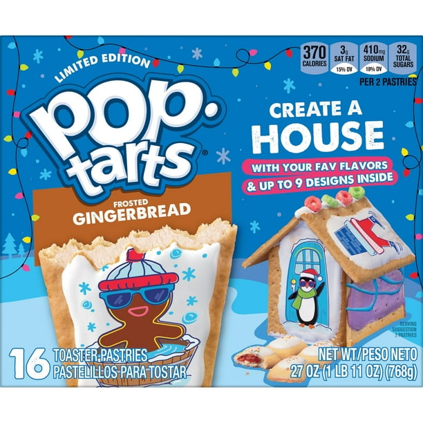 klatre skab Fængsling Pop-Tarts Toaster Pastries, Breakfast Foods, Limited Edition, Frosted  Gingerbread, 27 Oz Box - Walmart.com
