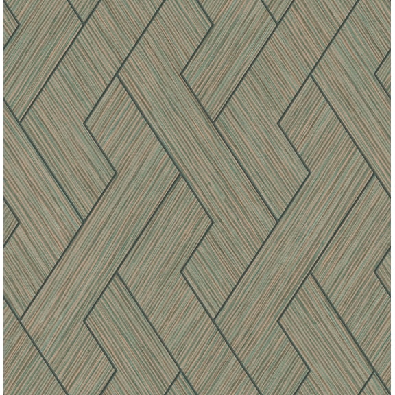 Advantage Ember Copper Geometric Basketweave Wallpaper