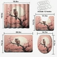 thumbnail image 2 of Cartoon Owl 4 Pcs Shower Curtain Set Forest Wildlife Animal Cherry blossoms Bath Curtain for Bathroom Waterproof Fabric Bathroom Decor Set, 72x72 Inch, 2 of 4