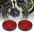 thumbnail image 2 of 4pcs M6x1.0 Red Plastic Universal Screw Mount Reflective Warning Reflector for Motorcycle Bicycle 44.5mm, 2 of 6