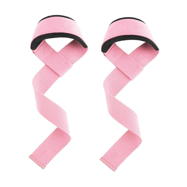 1 par de correas de levantamiento de pesas, correas de levantamiento de muñecas para hombres y mujeres, correas de levantamiento de pesas para muñecas Rosa