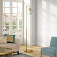 thumbnail image 2 of Evelyn&Zoe Modern Metal Arc Floor Lamp with Clear Glass Shade, 2 of 14
