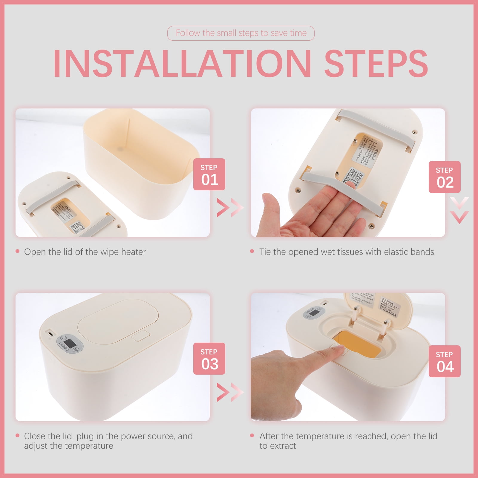 Pixnor 1 Set Infant Wipes Heater Thermostatic Baby Heater USB Warmer