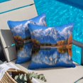 thumbnail image 4 of Landscape Sky Throw Pillow Cover Modern Forest Lake Maple Snow Mountain Cotton Linen Cushion Cover Throw Pillow Case with Invisible Zipper for Couch Sofa Bed Chair Car 16x16 Inch, 4 of 12