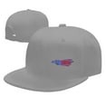 thumbnail image 7 of DouZhe Flat Brim Cap Snapback Hat, America Eagle Prints Adjustable Gray Adult Baseball Cap, 7 of 7
