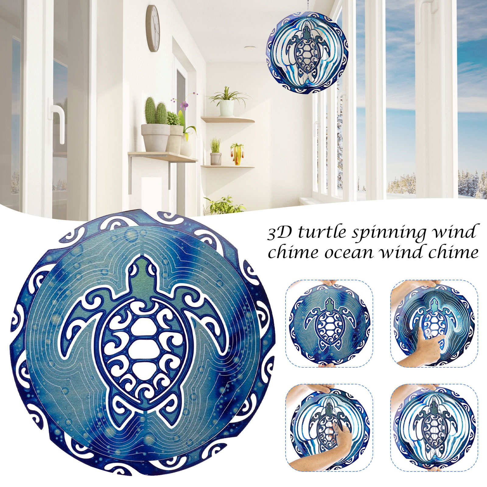Sea Turtle Wind Spinner Kinetic 3d Metal Outdoor Garden Decor Wind Spinner Mandala Turtle Ornament Spinner For Home Yard Decorations Walmart Com Walmart Com