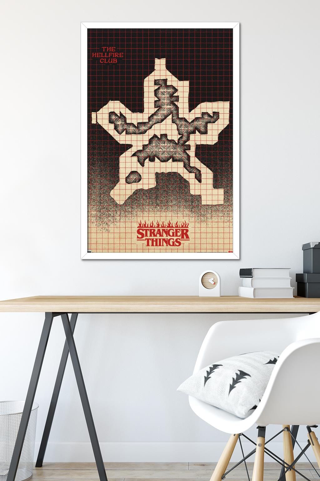 Netflix Stranger Things: Season 4 - Hellfire Club Map Wall Poster, 22.375" x 34" Framed