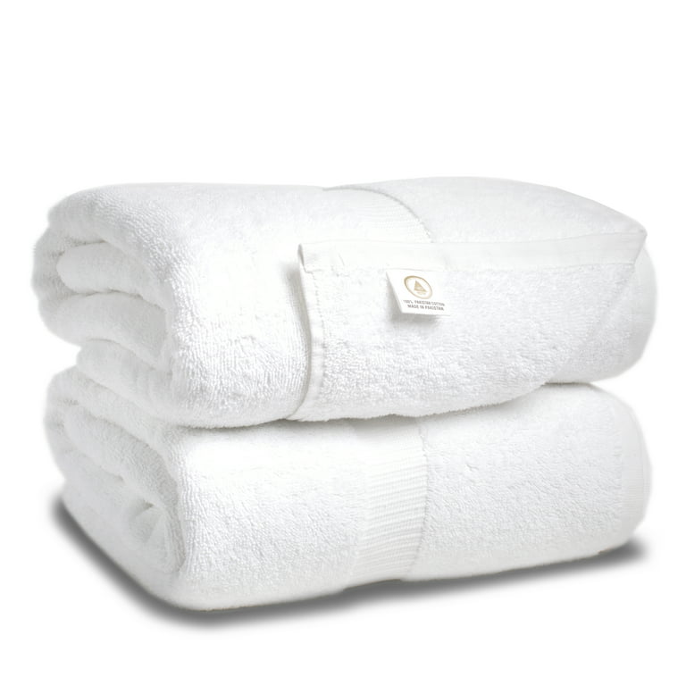 Zenith Luxury Bath Sheets - (2 Piece) Extra Large Size 40 X 70 Bath Sheets,  Beach Towels, 600 GSM, Oversized Bath Towel, Extra Large Bath Towels ,100%  Cotton,White 