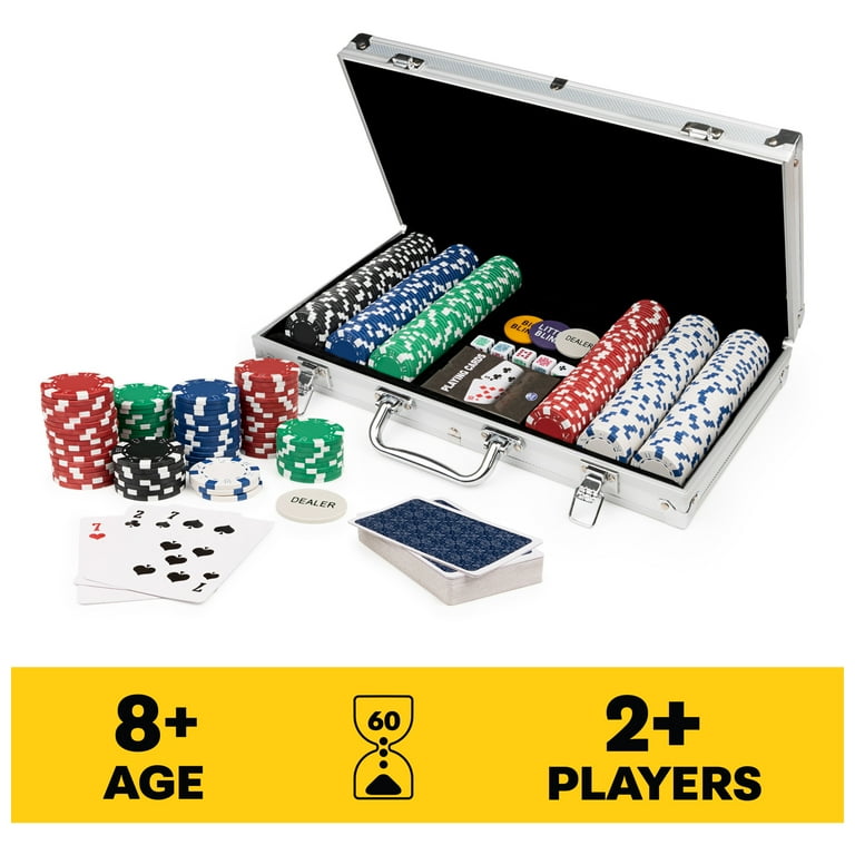 300-Piece Poker Set with Aluminum Carrying Case & Professional Weight Chips Plus 5 Poker Dice 300-Piece Poker Set with Aluminum Carrying Case & Professional Weight Chips Plus 5 Poker Dice