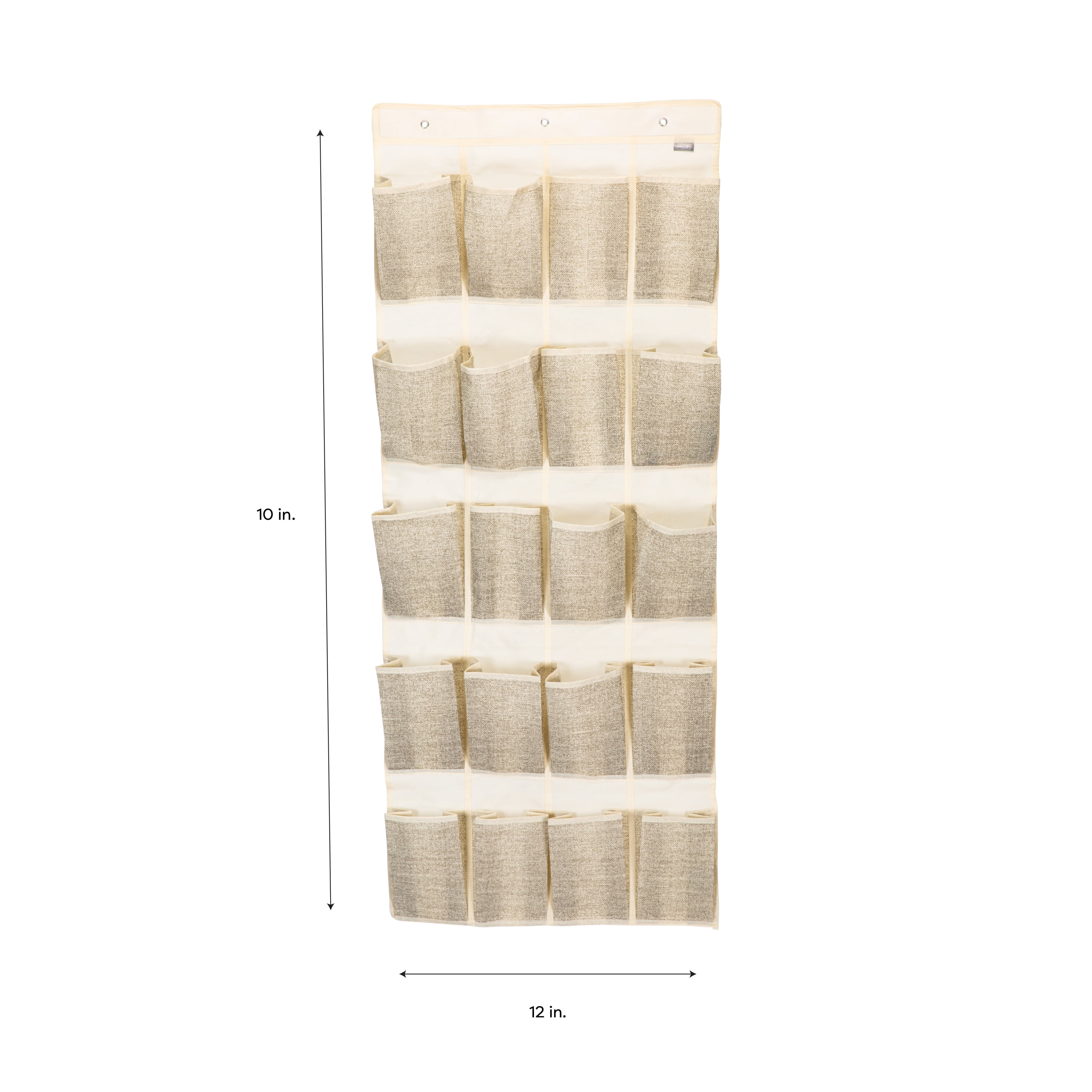 Simplify 20-Pocket 10 Pair Shoe Organizer in Faux Jute Nonwoven