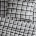 thumbnail image 3 of Woolrich Cotton Flannel Grey Plaid 4 Piece Sheet Set, King, 3 of 8