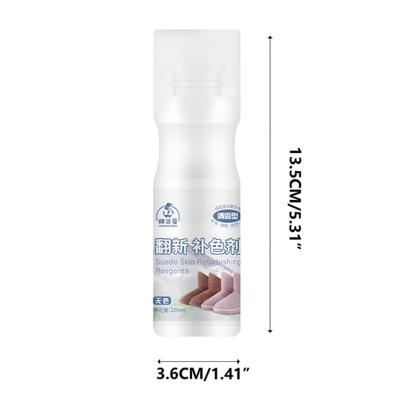 RAGUPEL 100Ml Suede & Leather Shoe Cleaner | Color Restorer & Protector | Matte Finish Repair Solution | Gentle Formula for Suede, Nubuck & Velvet Shoes | Includes Sponge Brush
