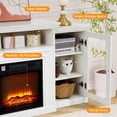 thumbnail image 6 of Garvee 60" Electric Fireplace TV Stand with Mantel, 3D Flame, 3 Heat Settings, Storage, Remote, Modern Entertainment Center, White, 6 of 8