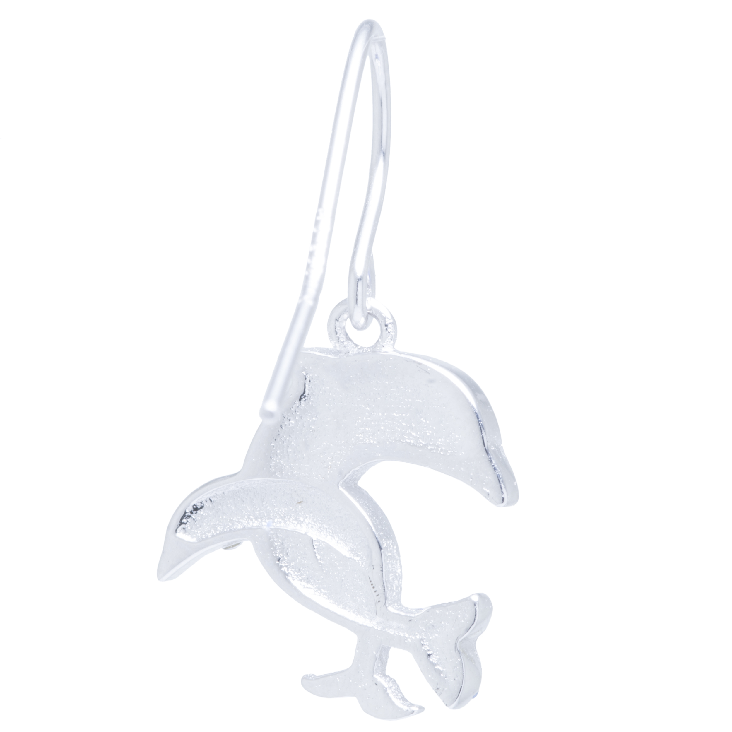 Marisol & Poppy Blue Crystal Dolphin Drop Earrings in Sterling Silver for Women & Teens