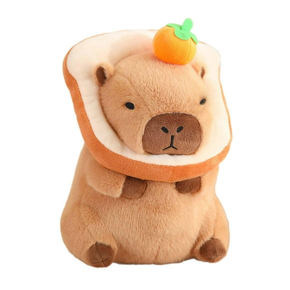 Lijie Capybara Toy Cute Capybara Stuffed Animal 30cm Comfortable Kids Room Decor orange bread light