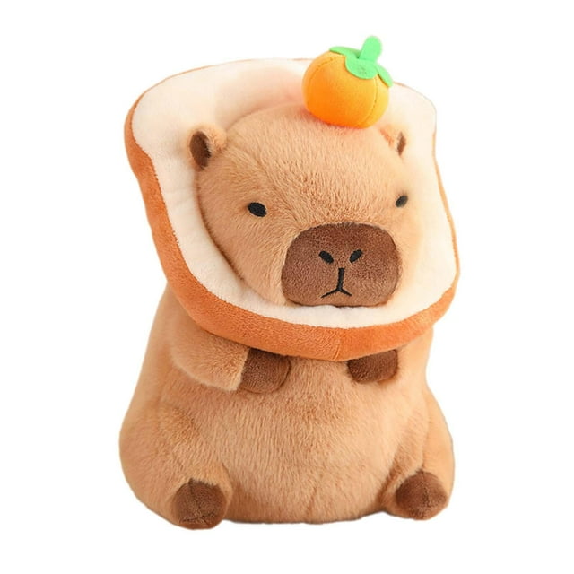 TISHITA Capybara Stuffed Toy 30cm Comfortable Capybara Doll for Birthday Gifts orange bread light