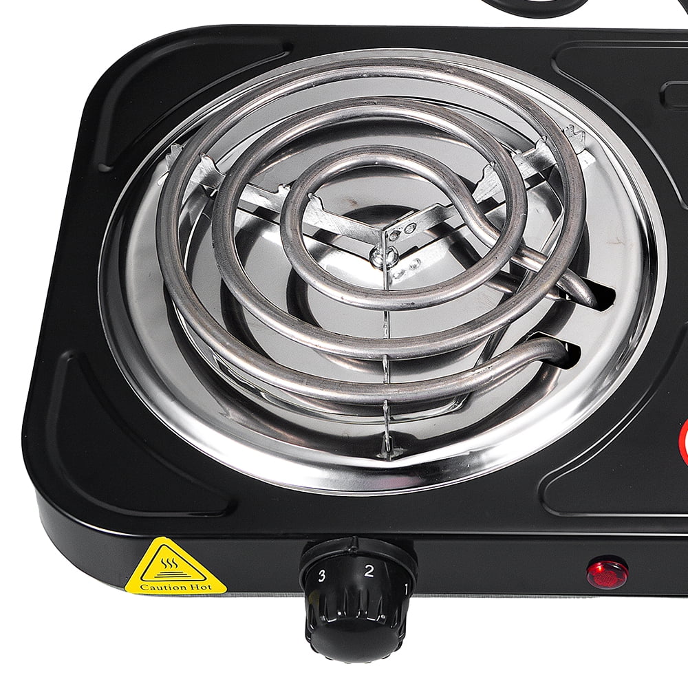 Electric Camping Double Burner Hot Plate 2000W 110V Portable Heating Cooking Stove